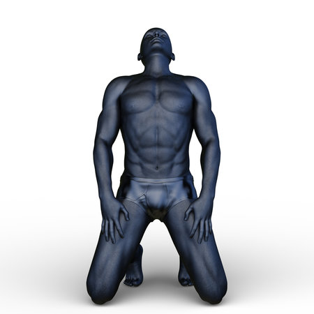 3D rendering of a man posingの写真素材