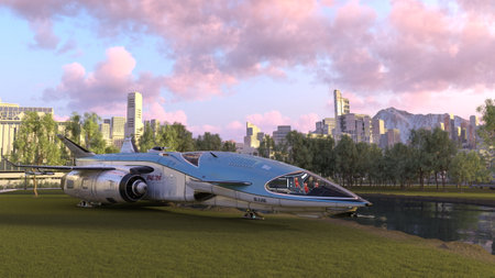 3D rendering of a fighter aircraft