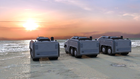 3D rendering of an armoured vehicle