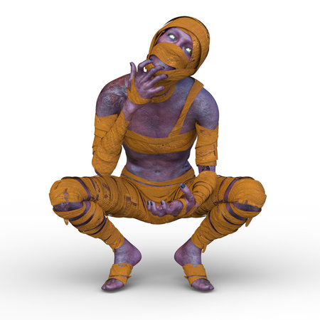 3D rendering of a mummy womanの写真素材