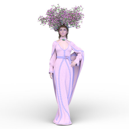 3D rendering of a woman with corollaの写真素材