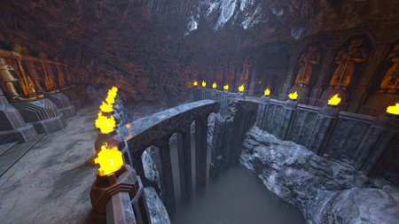 3D rendering of the underground temple