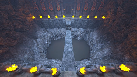 3D rendering of the underground templeの写真素材
