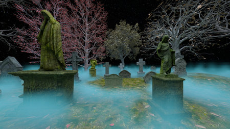 3D rendering of the graveyardの写真素材