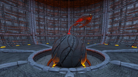 3D rendering of the inspection room in the spacecraftの写真素材