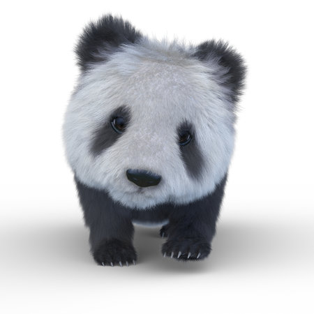 3D rendering of a giant pandaの写真素材