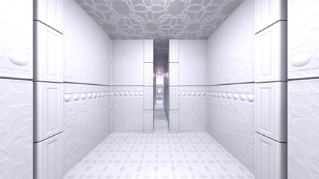 3D rendering of the inspection room in the spacecraftの写真素材