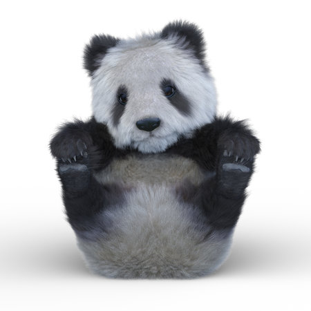 3D rendering of a giant pandaの写真素材