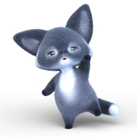 3D rendering of a fox