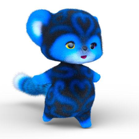 3D rendering of a raccoon