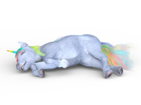 3D rendering of a unicornの写真素材
