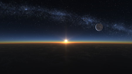 3D rendering of the outer spaceの写真素材