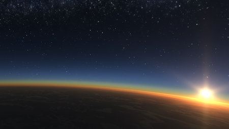 3D rendering of the outer spaceの写真素材