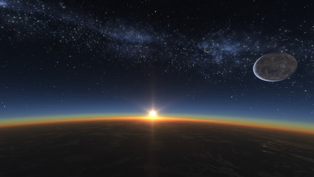 3D rendering of the outer spaceの写真素材