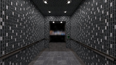 3D rendering of the outer corridorの写真素材