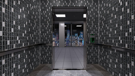 3D rendering of the outer corridor