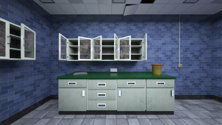 3D rendering of the dissection roomの写真素材