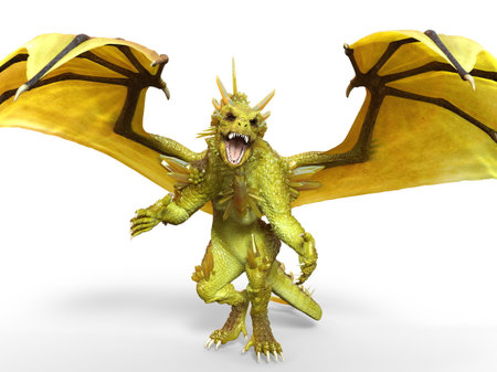 3D rendering of a pterosaurの写真素材