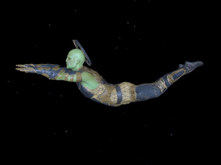3D rendering of an alien