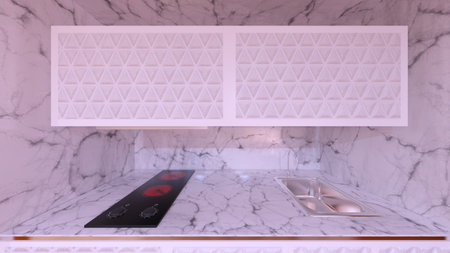 3D rendering of the kitchenの写真素材