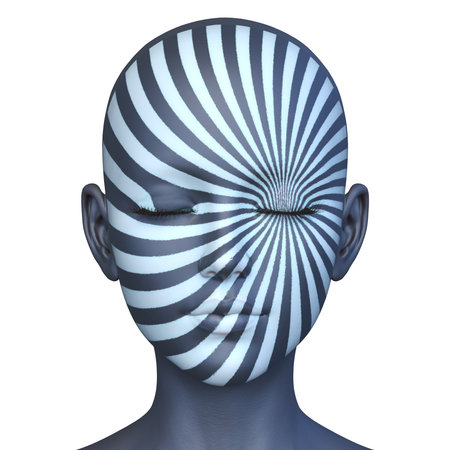 3D rendering of a woman's face close-upの写真素材