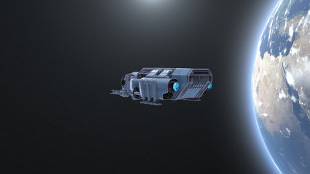 3D rendering of a spaceship