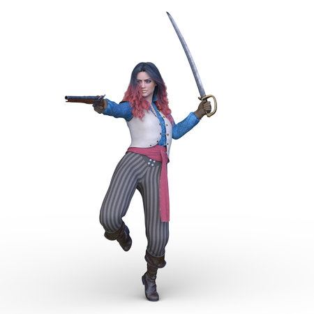 3D rendering of a female warriorの写真素材