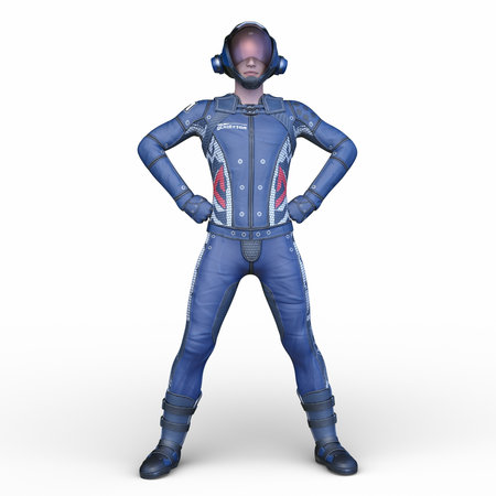 3D rendering of a cyber manの写真素材