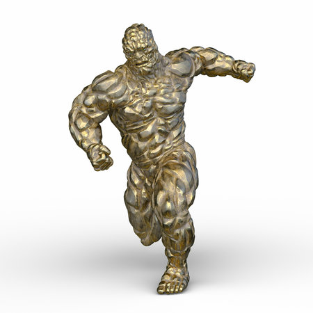 3D rendering of a rock monsterの写真素材