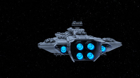 3D rendering of a spaceship