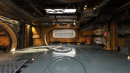3D rendering of the spacecraft passageの写真素材