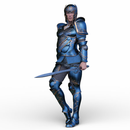 3D rendering of a knightの写真素材