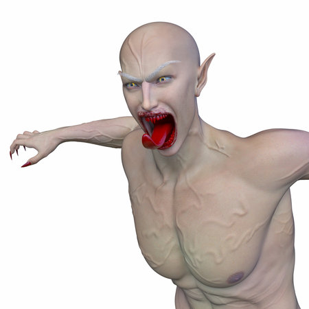 3D rendering of a young demonの写真素材