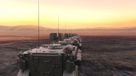 3D rendering of a tankの写真素材