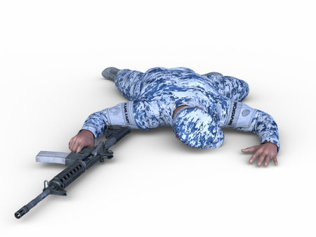 3D rendering of a soldierの写真素材