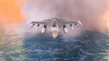 3D rendering of a fighter aircraft