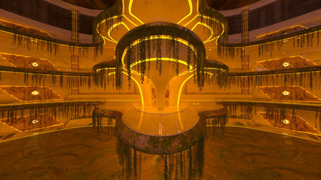 3D rendering of the underground templeの写真素材