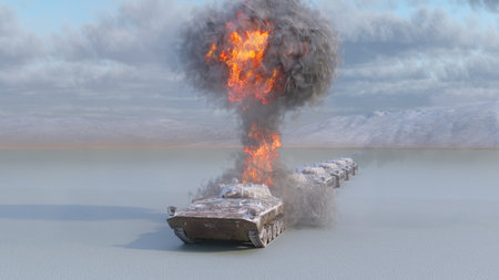 3D rendering of a tankの写真素材