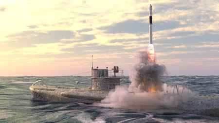 3D rendering of the ballistic missile submarine