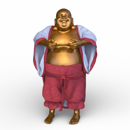 3D rendering of the Hotei-bukuroの写真素材