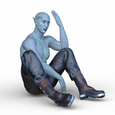 3D rendering of a young demonの写真素材