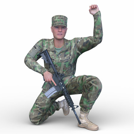 3D rendering of a soldierの写真素材