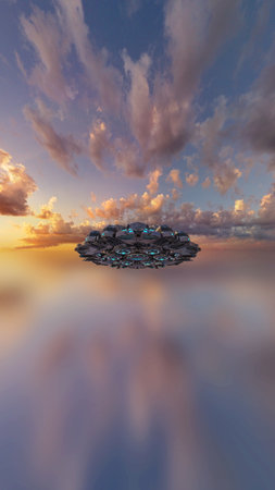 3D rendering of the UFO