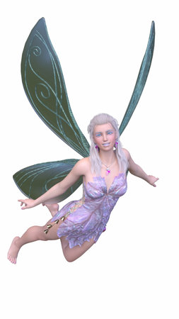 3DCG images of a butterfly fairyの写真素材
