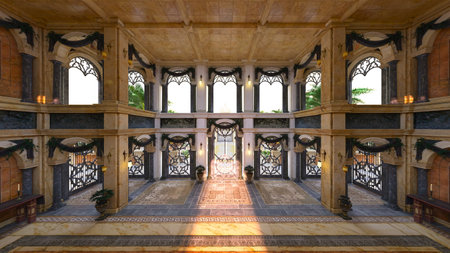 3DCG images of the banquet hallの写真素材