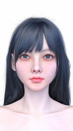 3DCG images of a woman's face close-upの写真素材