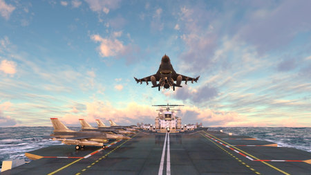 3DCG images of the aircraft carrierの写真素材