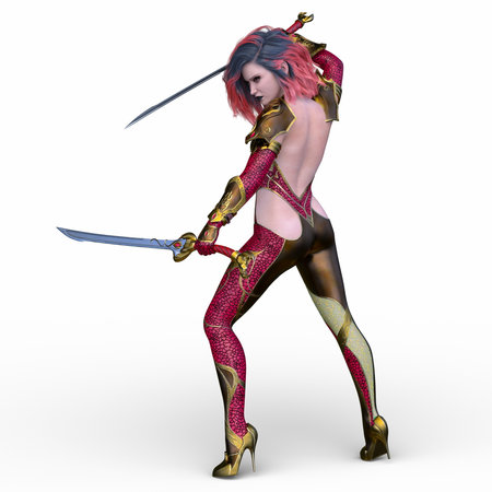 3DCG images of a cyber womanの写真素材