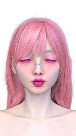 3DCG images of a woman's face close-upの写真素材