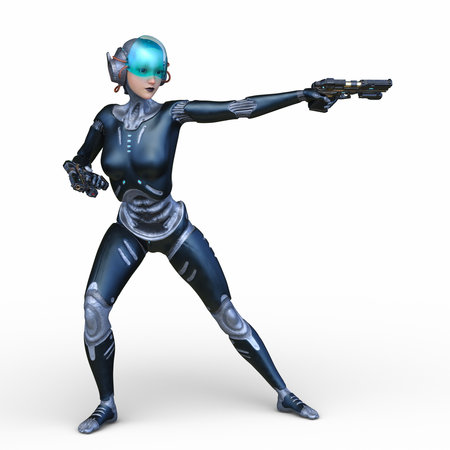 3DCG images of a cyber womanの写真素材